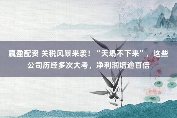 赢盈配资 关税风暴来袭！“天塌不下来”，这些公司历经多次大考，净利润增逾百倍